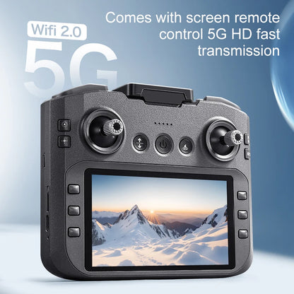 A14Pro Max Drone 8K HD Three Camera GPS Brushless Optical Flow Obstacle Avoidance 4.5-inch large screen UAV RC 18000M